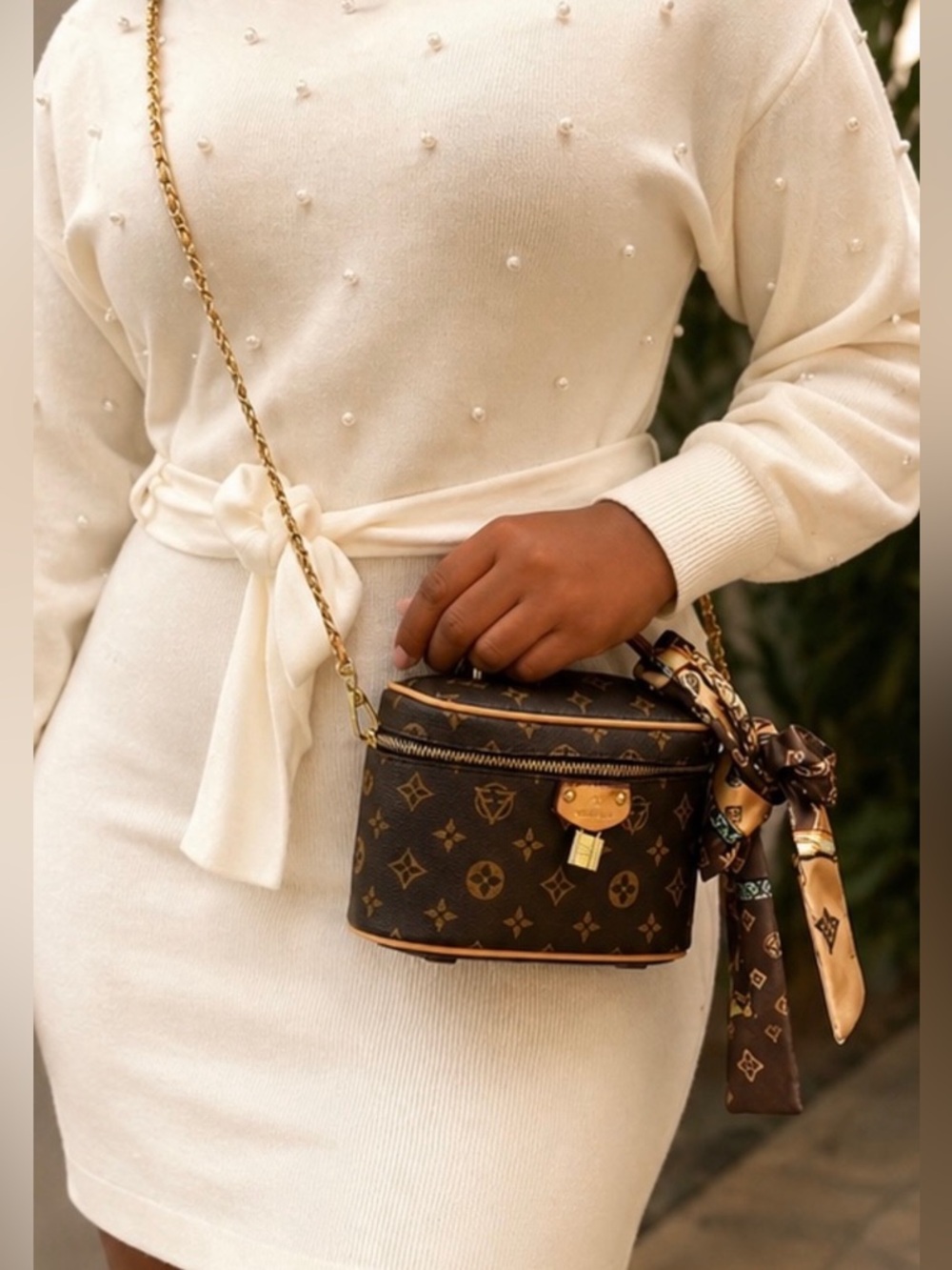 Classic Brown Monogram Vanity Crossbody Bag